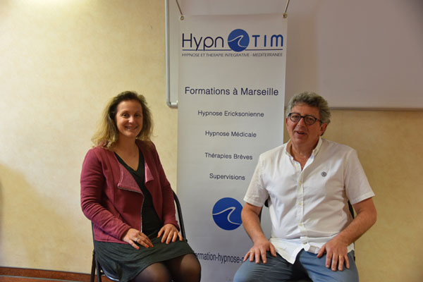 Laurence ADJADJ et Laurent GROSS à l'occasion de sa Masterclass Hypnose, EMDR-IMO à Marseille